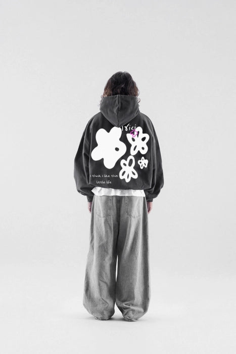 LIFE'S DOODLES HOODIE IN BLACK [UNISEX]
