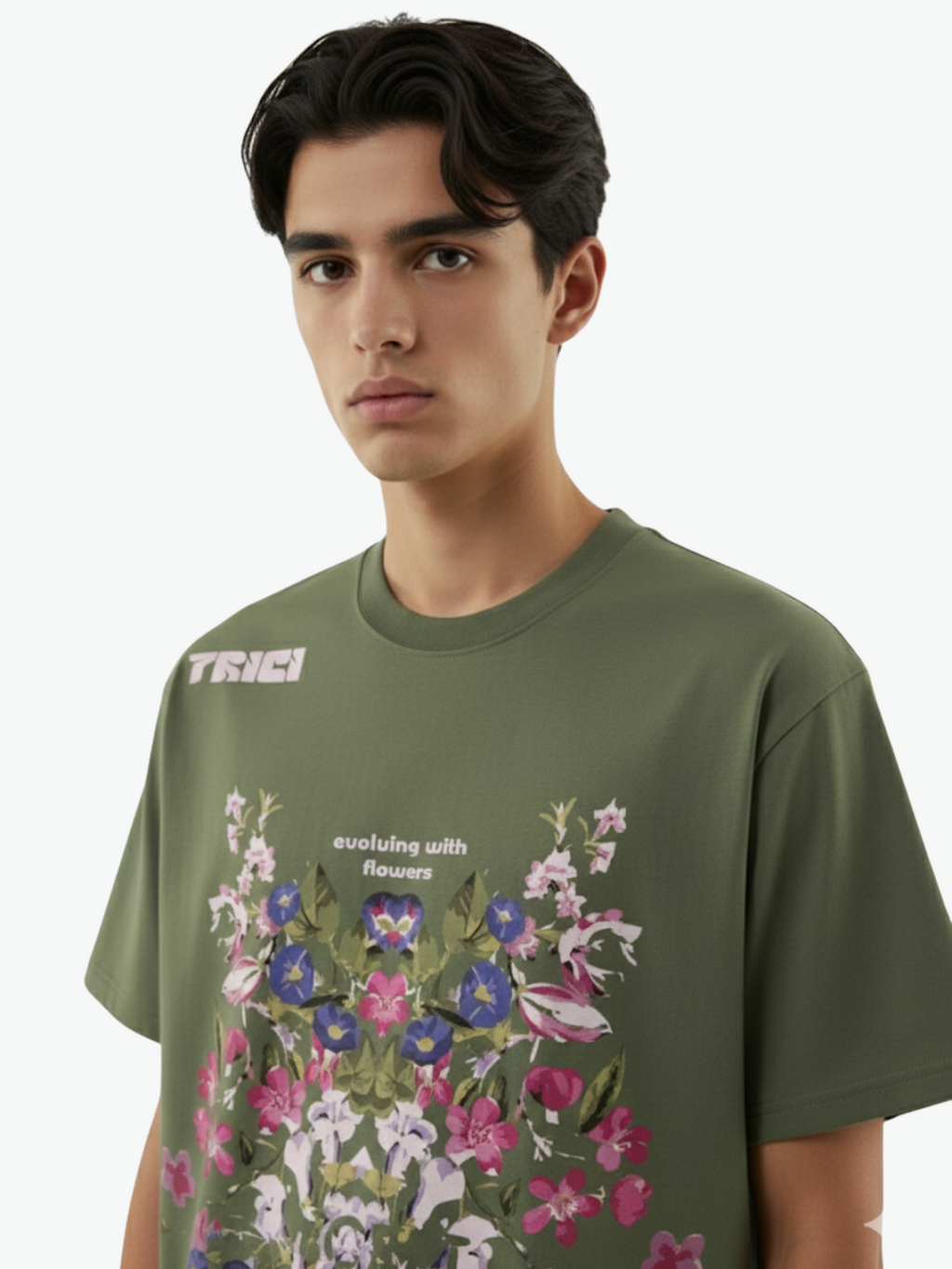 EVOLVING TEE IN OLIVE [UNISEX]