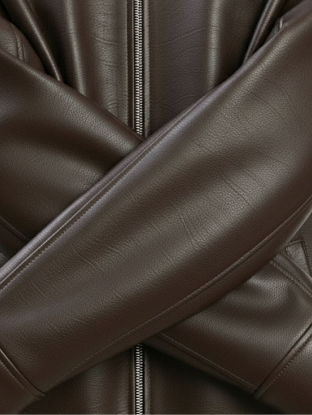 WALNUT LEATHER JACKET [UNISEX]