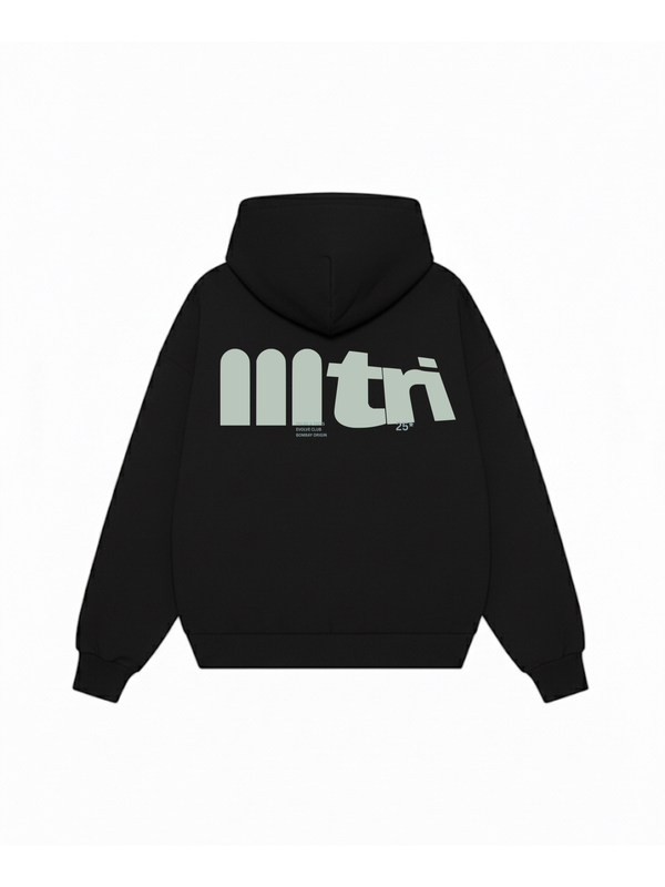TREES & PALMS ZIPPER HOODIE IN BLACK