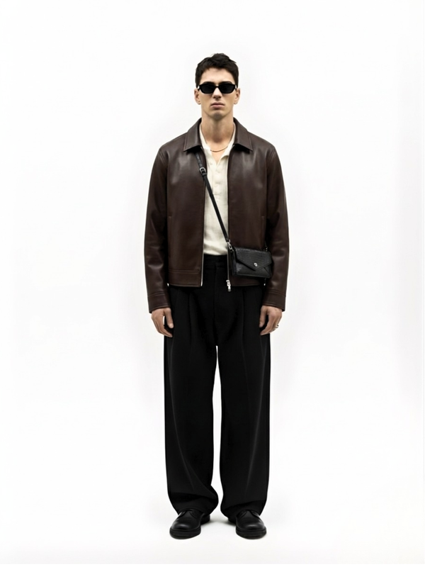 WALNUT LEATHER JACKET