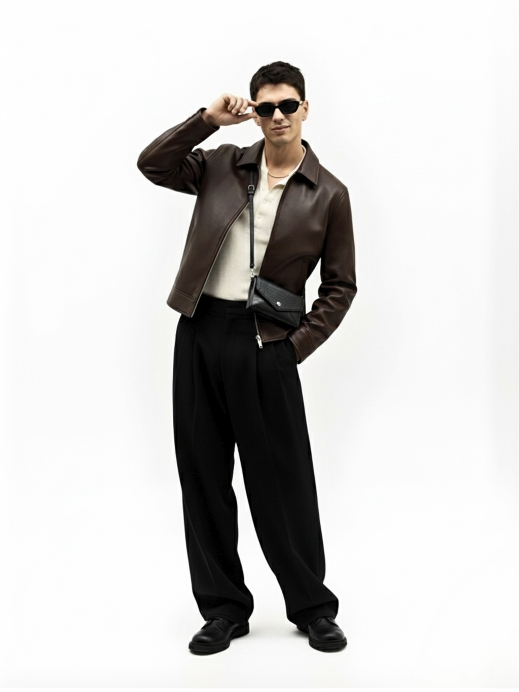 WALNUT LEATHER JACKET [UNISEX]