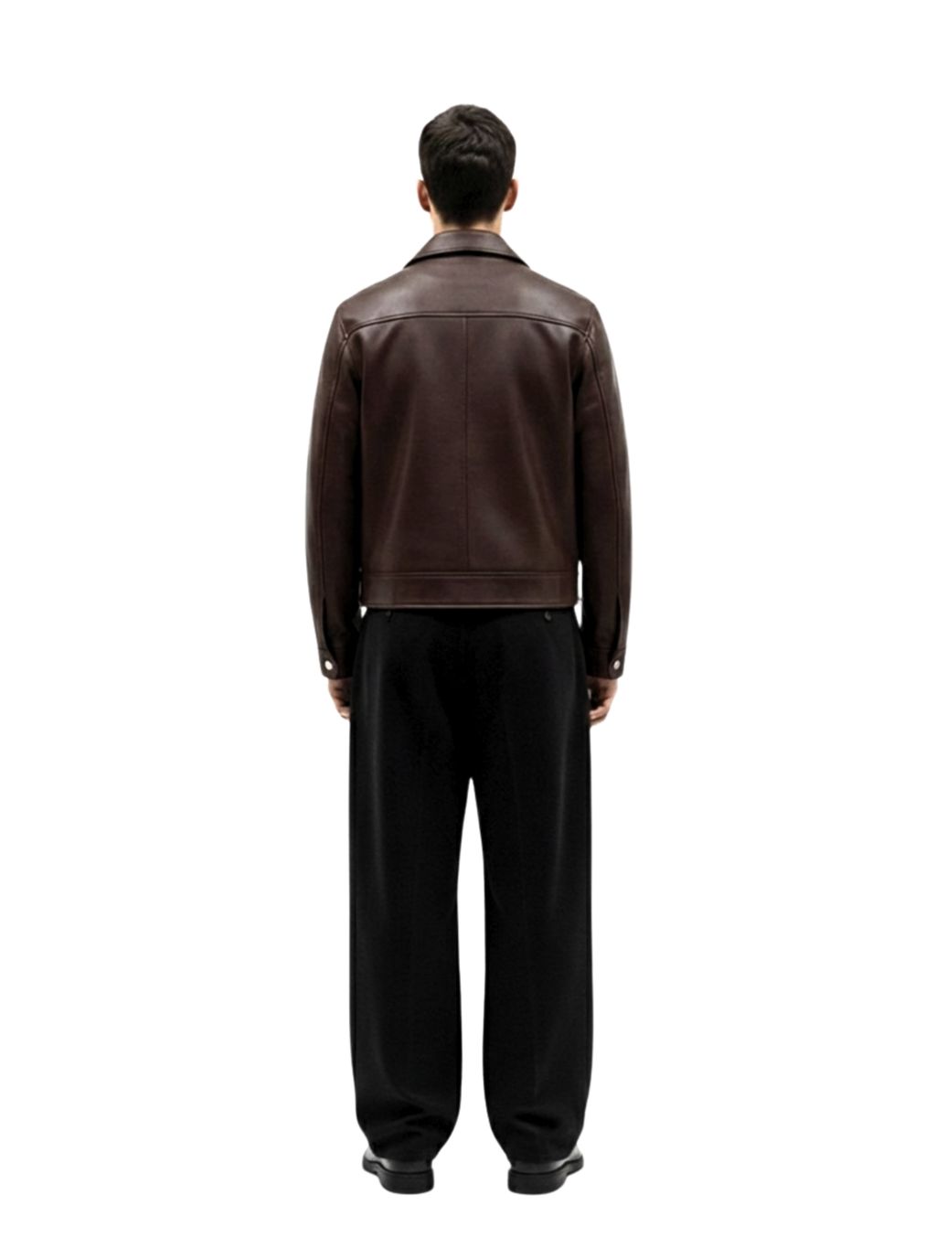 WALNUT LEATHER JACKET [UNISEX]