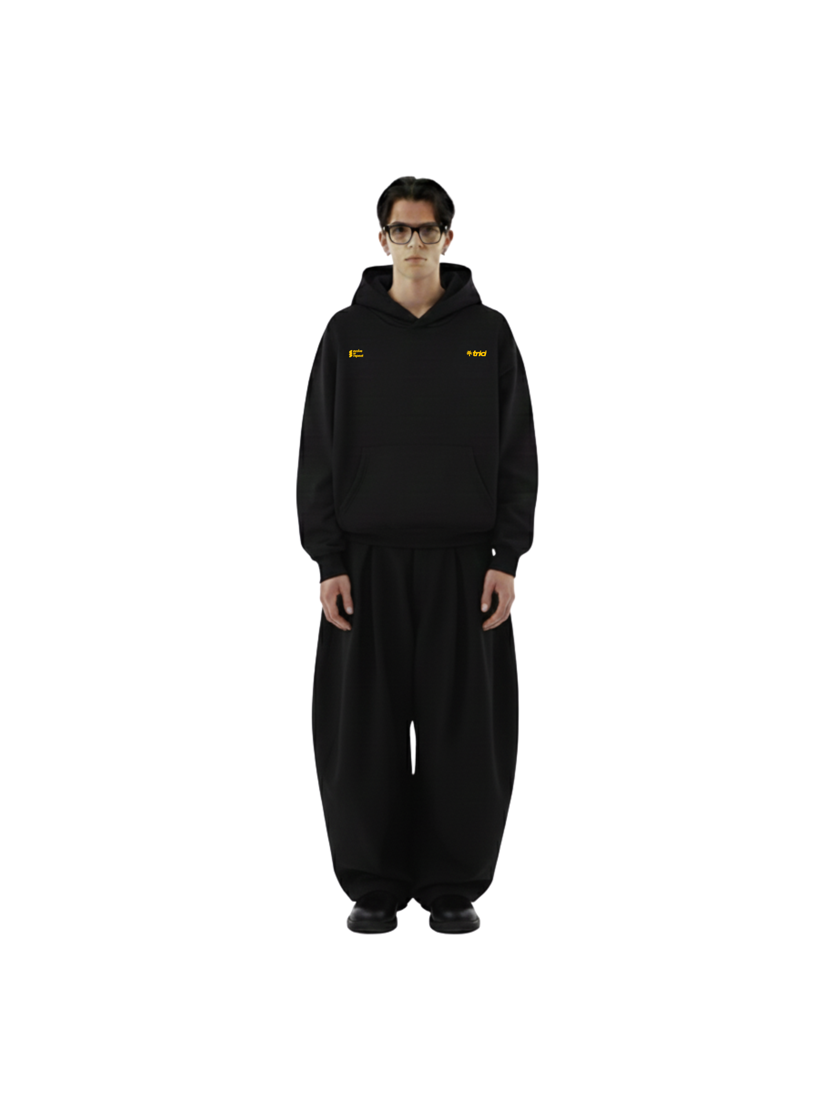 TREES & PALMS HOODIE IN BLACK