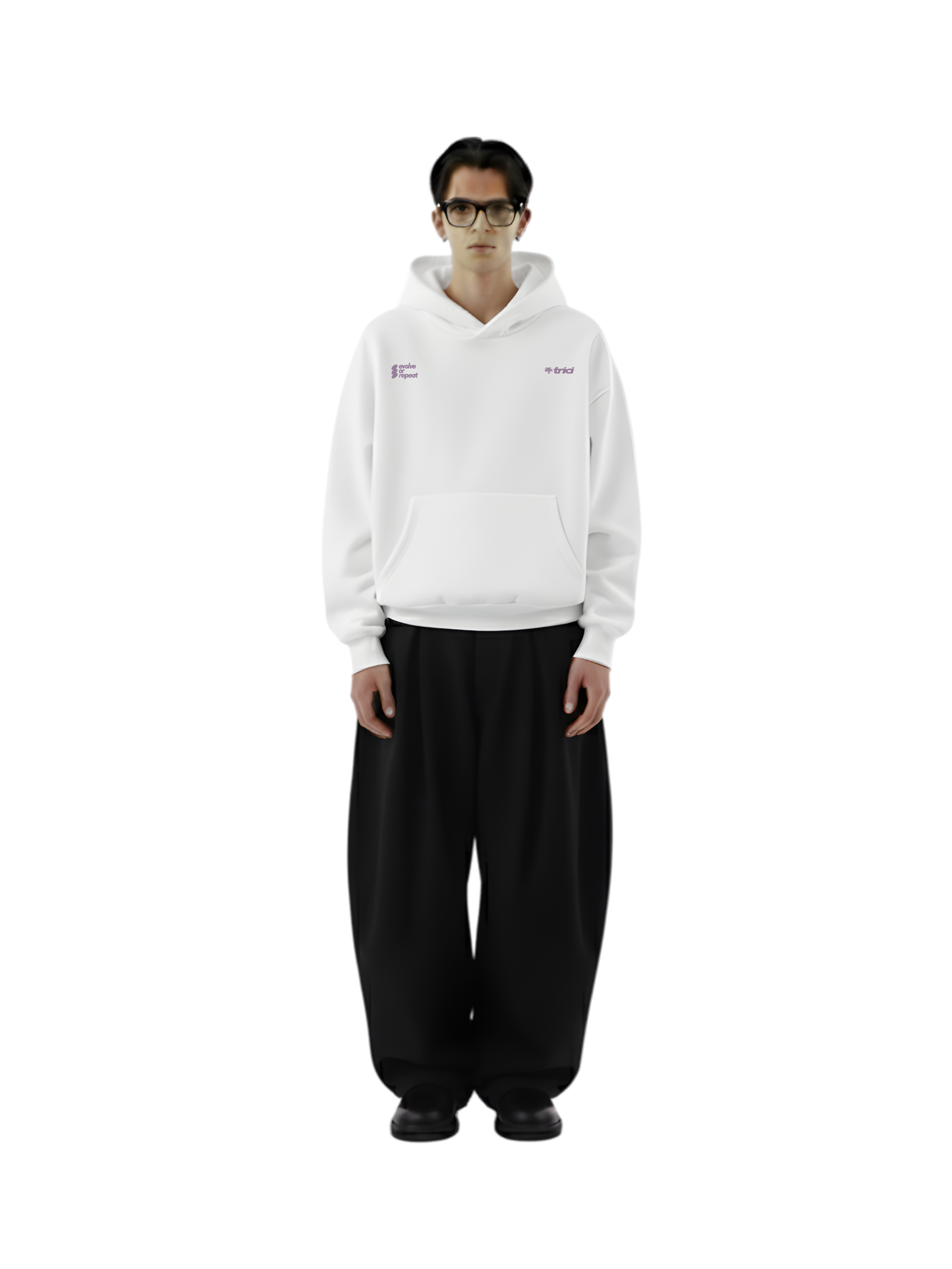 TREES & PALMS HOODIE IN WHITE [UNISEX]