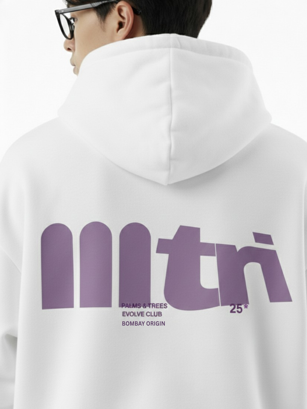 TREES & PALMS HOODIE IN WHITE [UNISEX]