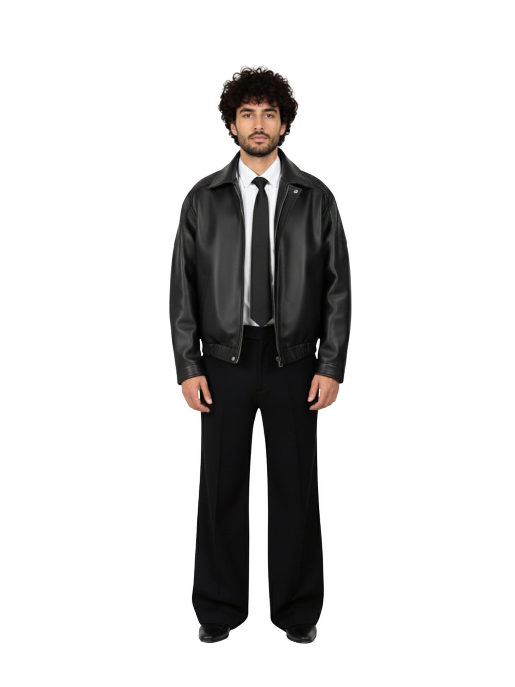 LEATHER JACKET - MATTE BLACK [UNISEX BOMBER]