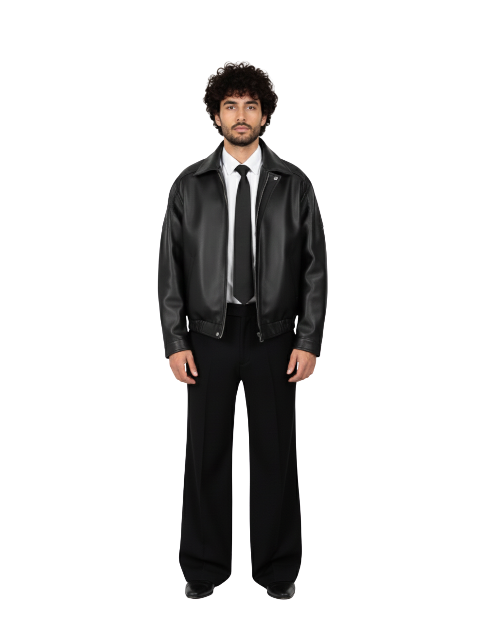 LEATHER JACKET - MATTE BLACK [UNISEX BOMBER]