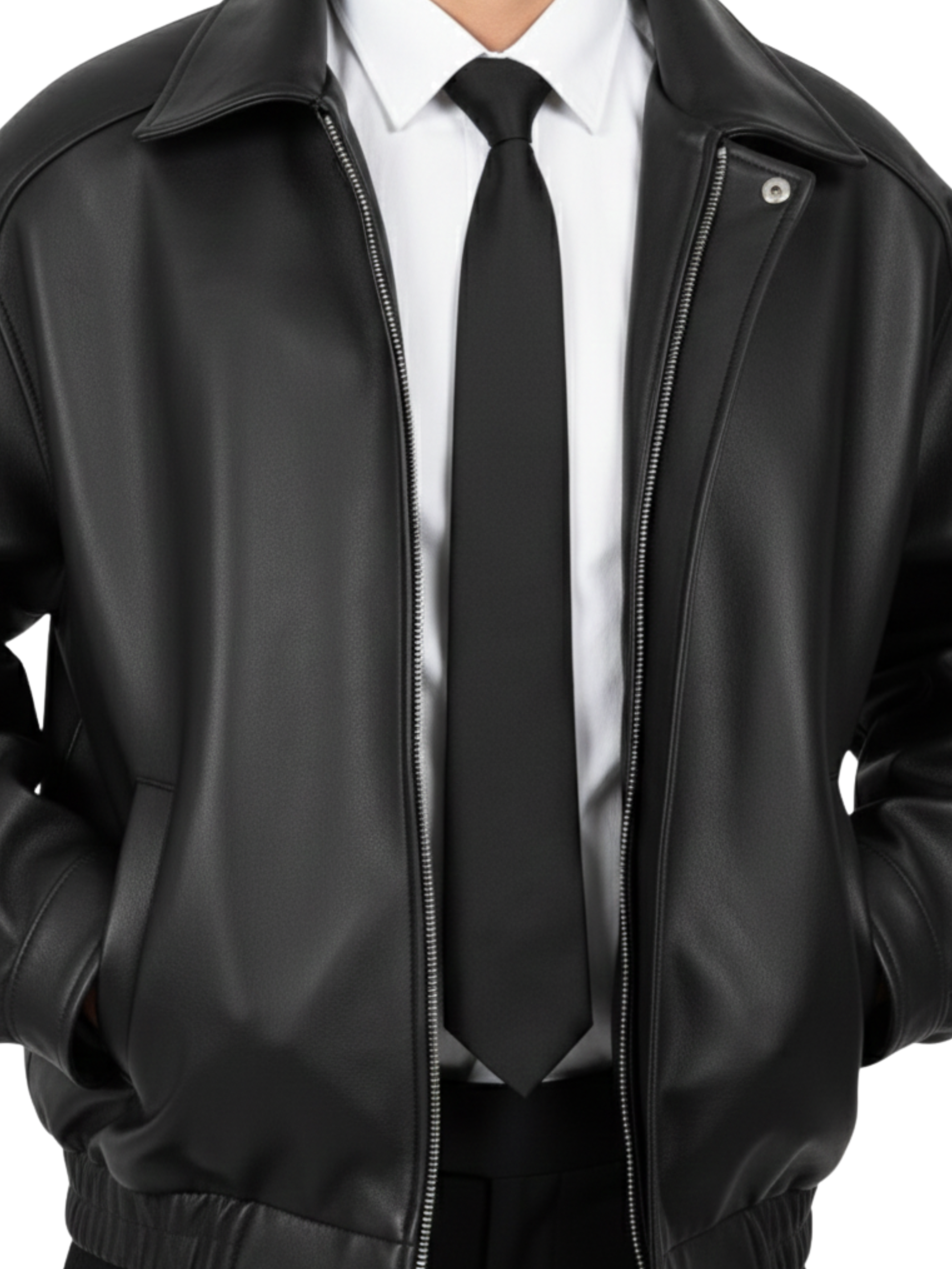 LEATHER JACKET - MATTE BLACK [UNISEX BOMBER]