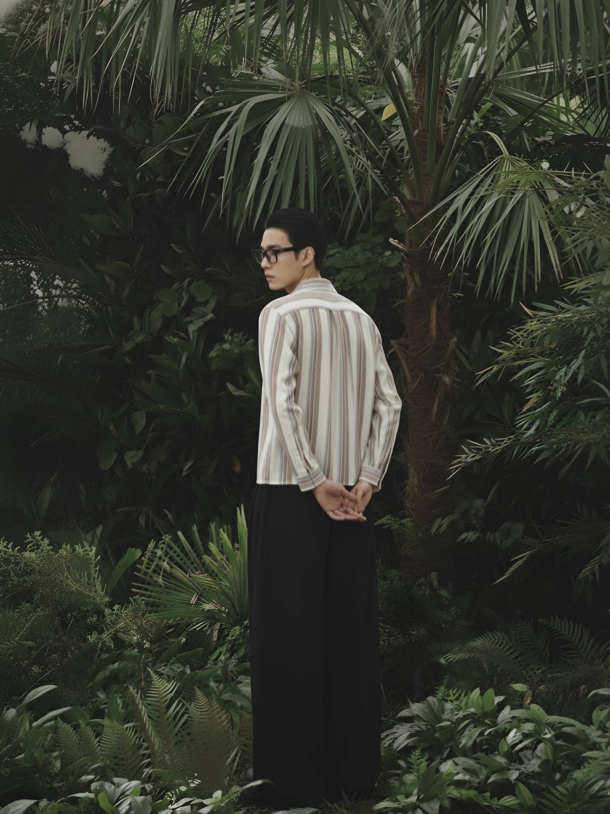 SAHARA STRIPE OPEN COLLAR SHIRT [UNISEX]