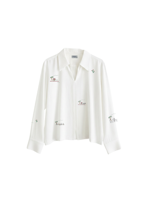 LANES OPEN COLLAR LINEN SHIRT