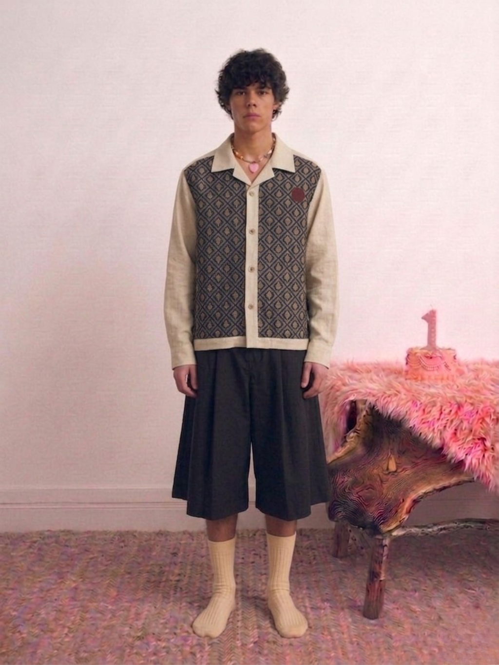 Palm Embroidered Linen Shirt