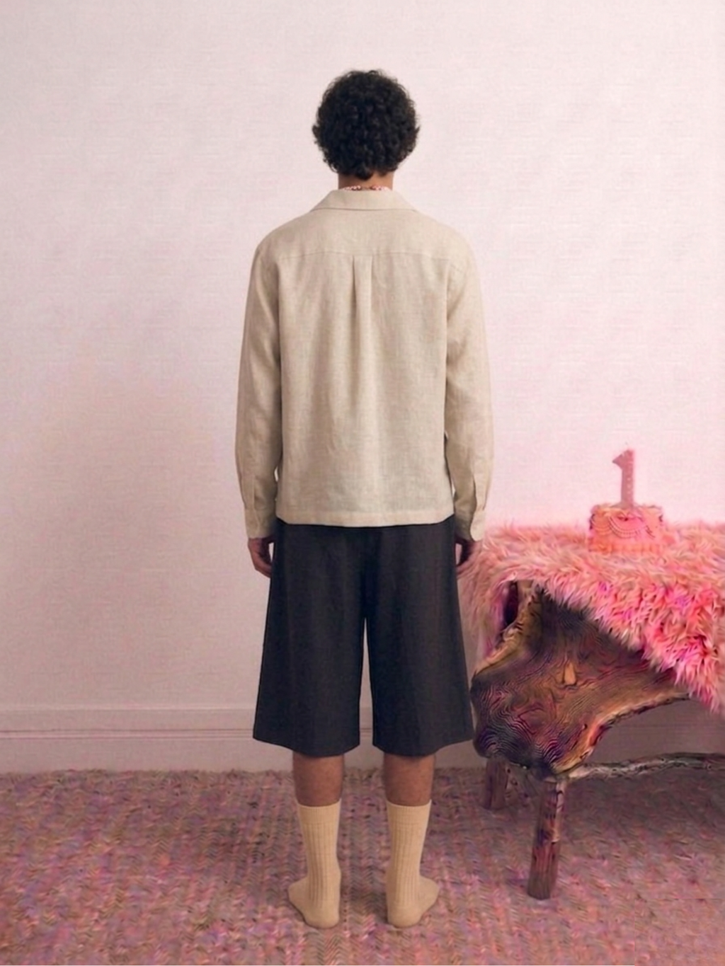 Palm Embroidered Linen Shirt