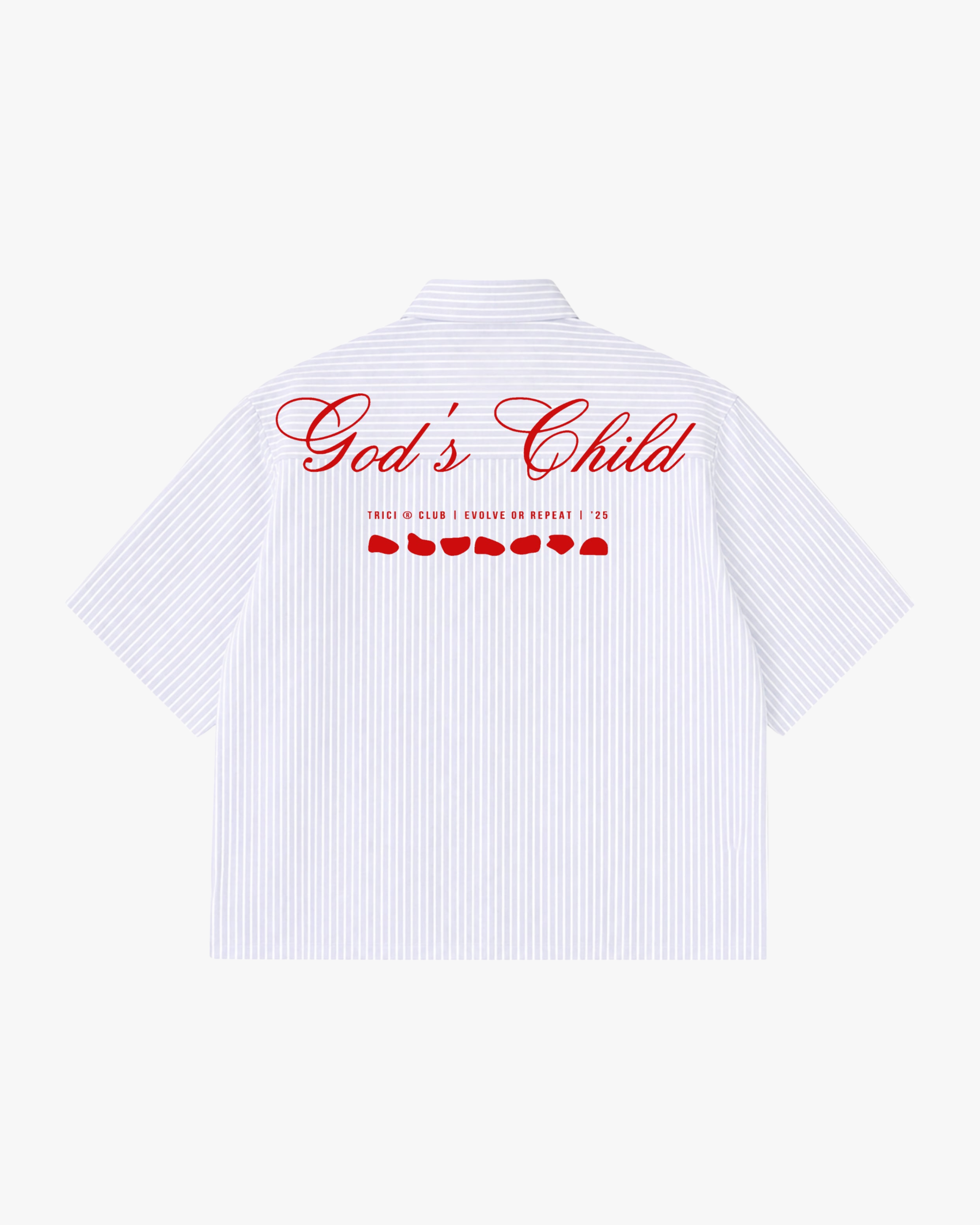 GOD’S CHILD STRIPED BOXY-FIT SHIRT