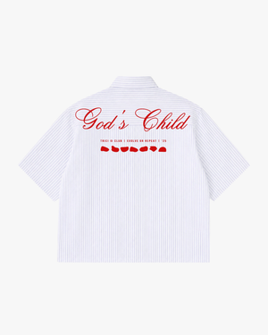 GOD’S CHILD STRIPED BOXY-FIT SHIRT