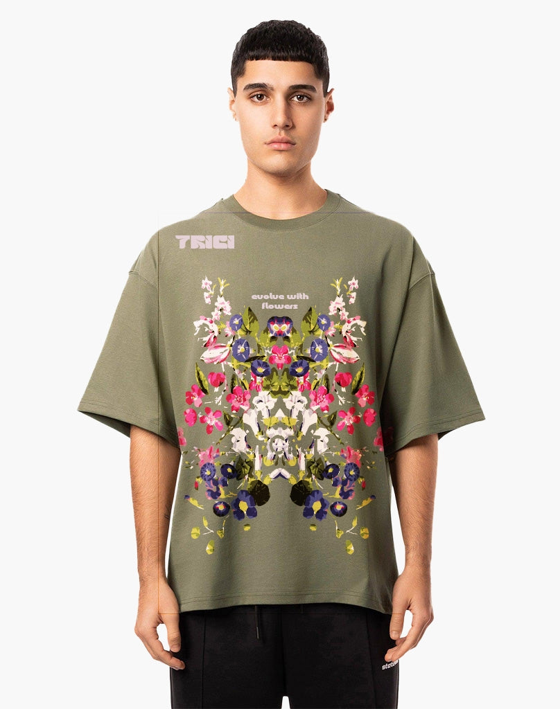 EVOLVING TEE IN OLIVE [UNISEX]