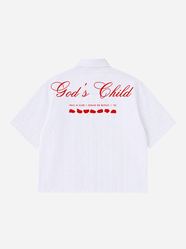 GOD’S CHILD STRIPED BOXY-FIT SHIRT