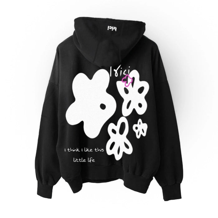 LIFE'S DOODLES HOODIE IN BLACK [UNISEX]