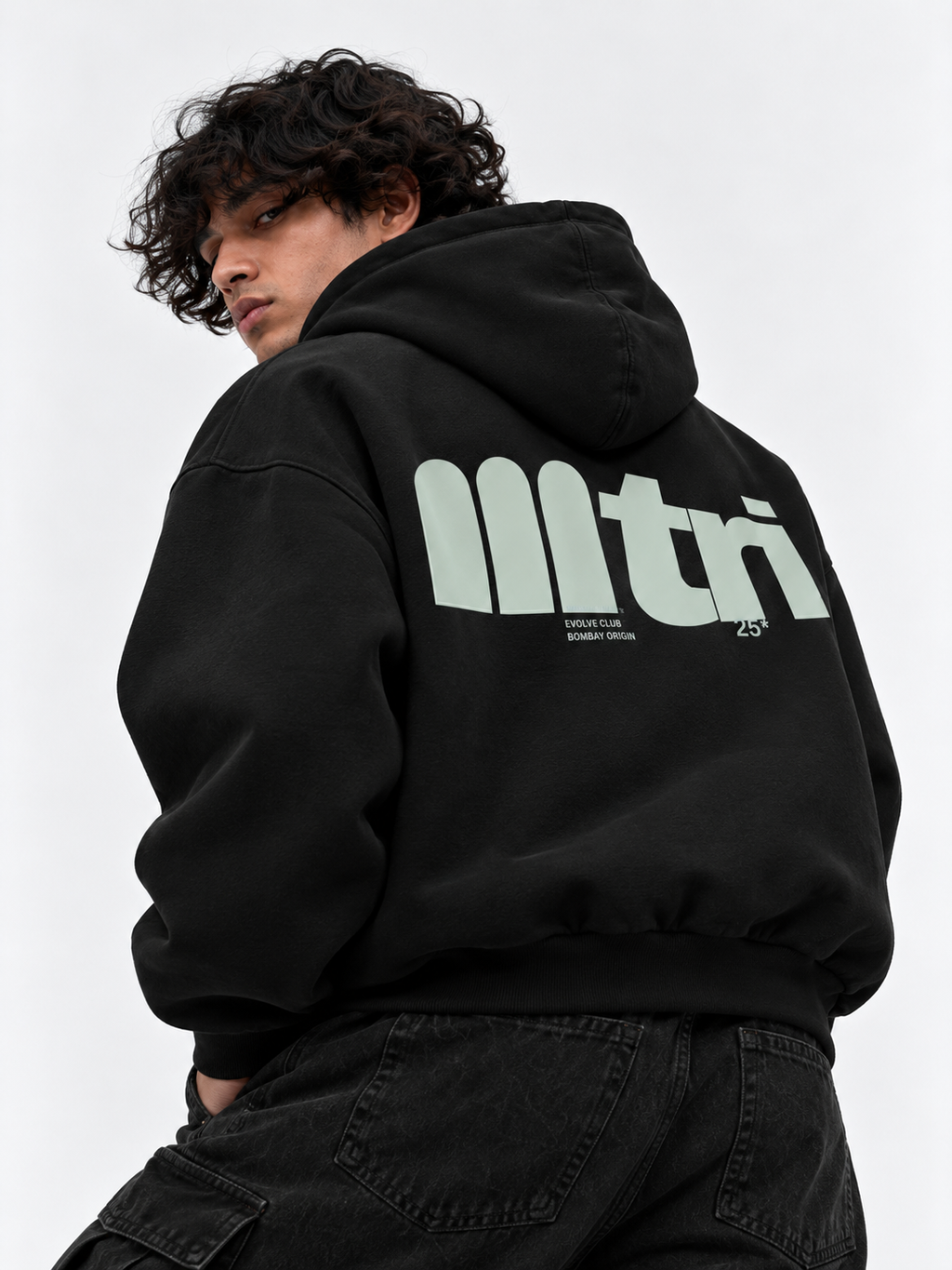 Trees & Palms Zipper Hoodie In Black