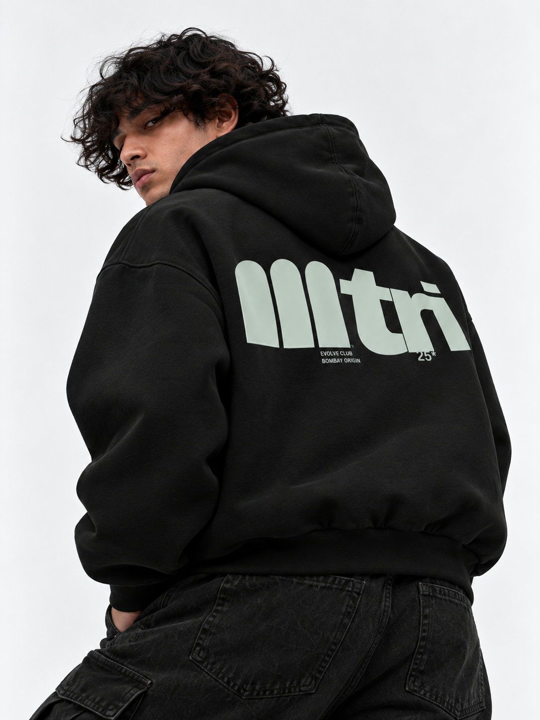 Trees & Palms Zipper Hoodie In Black