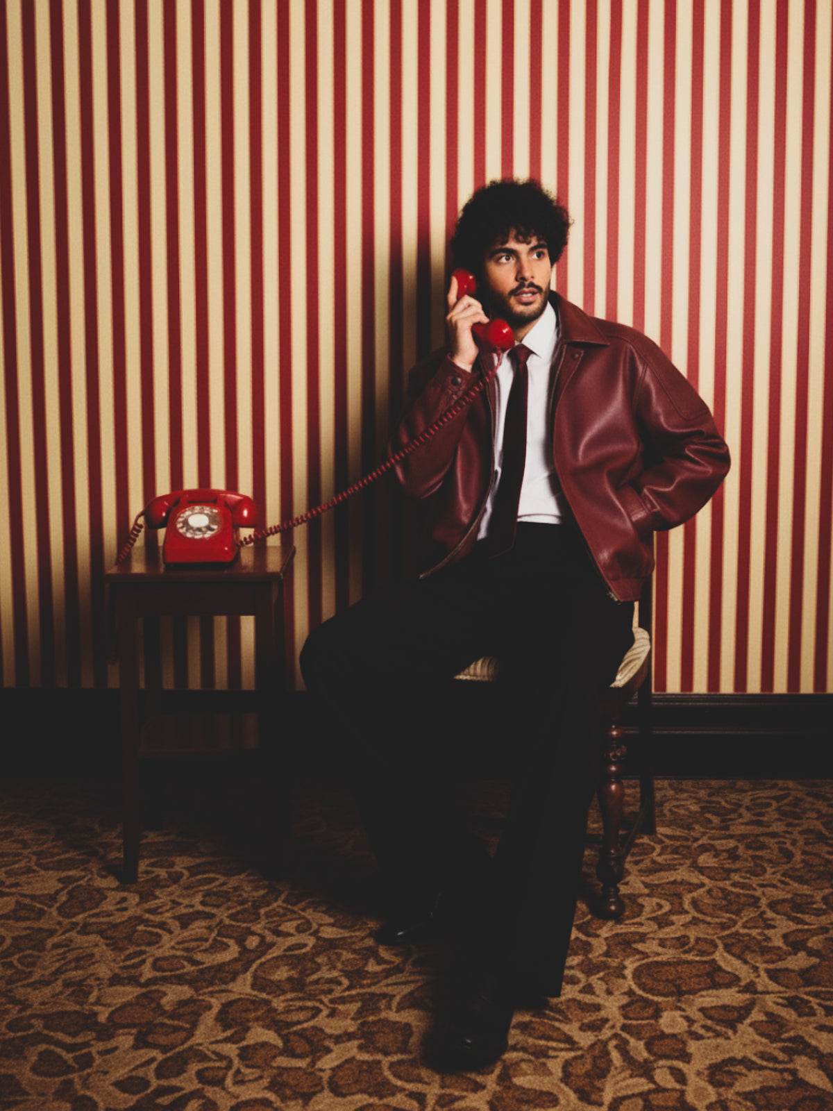 LON LEATHER JACKET - CHERRY RED