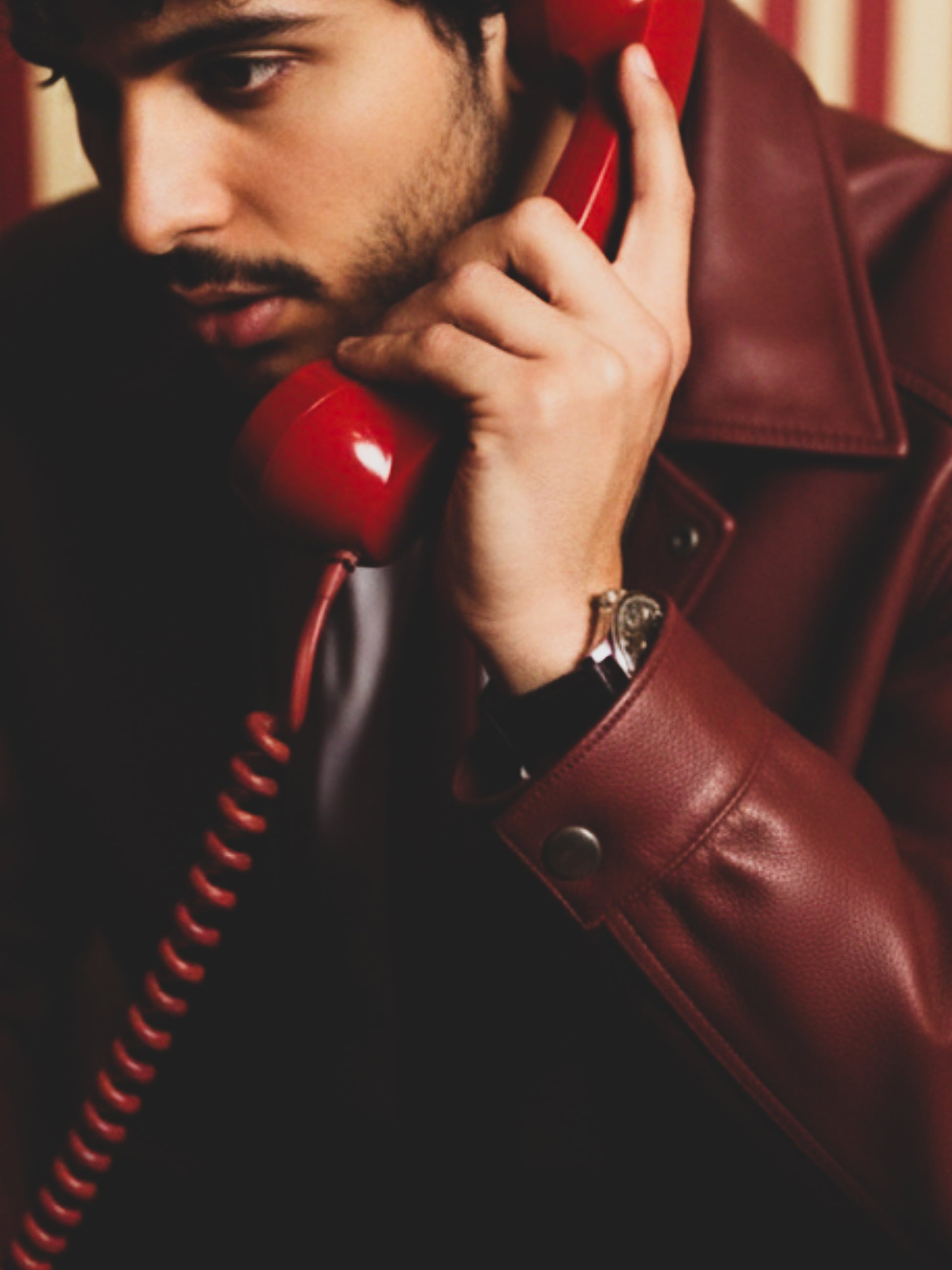 LON LEATHER JACKET - CHERRY RED [UNISEX BOMBER]