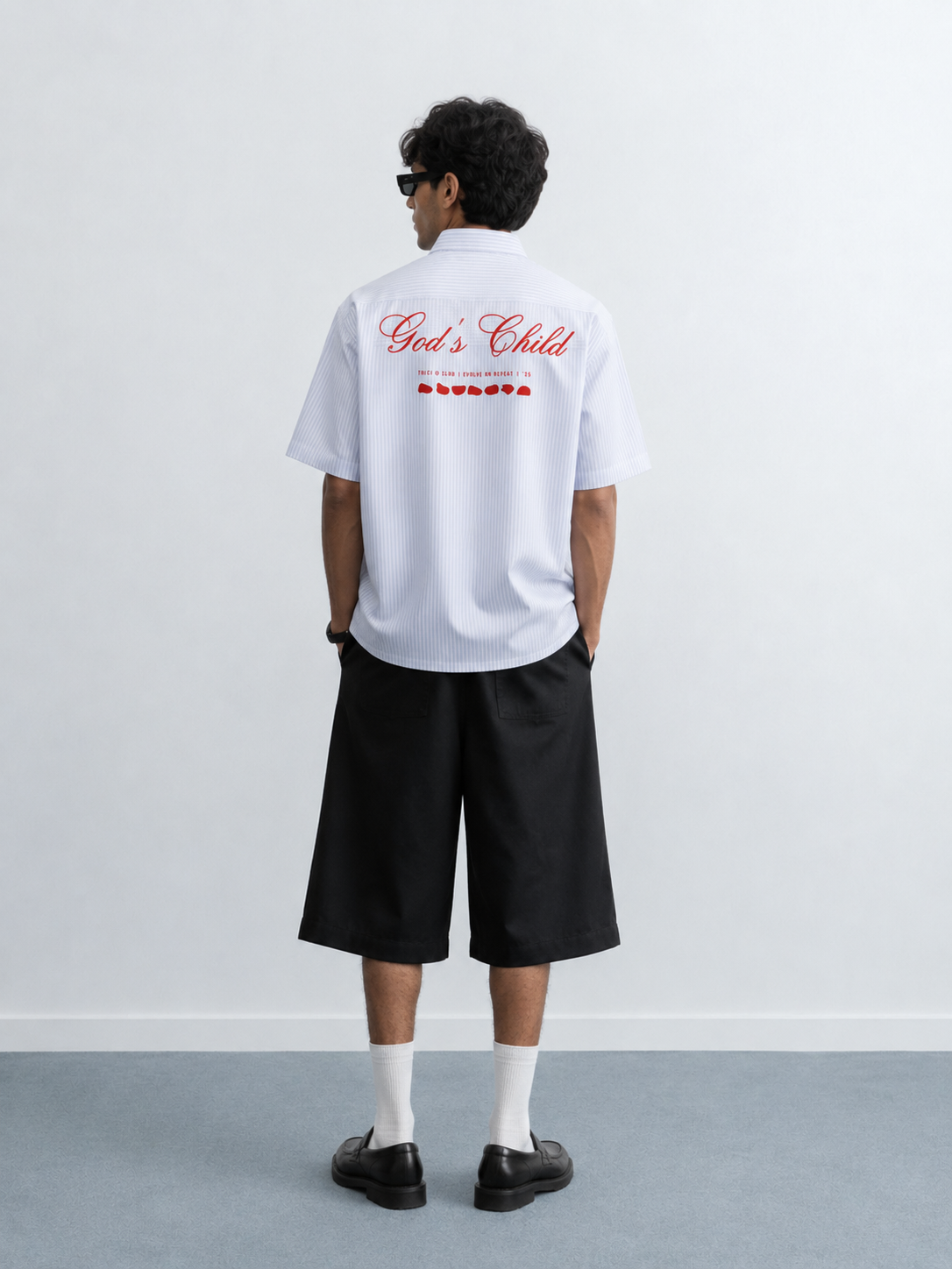GOD’S CHILD STRIPED BOXY-FIT SHIRT