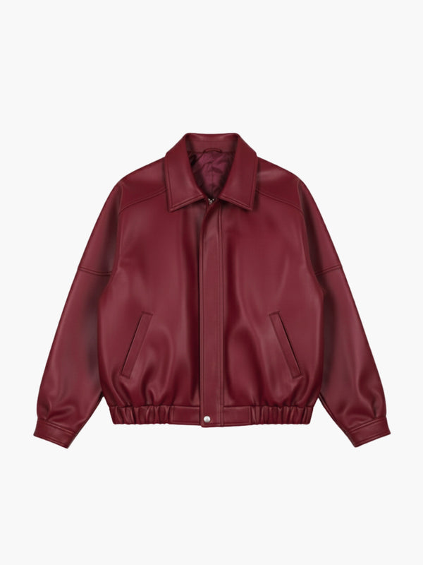 LON LEATHER JACKET - CHERRY RED