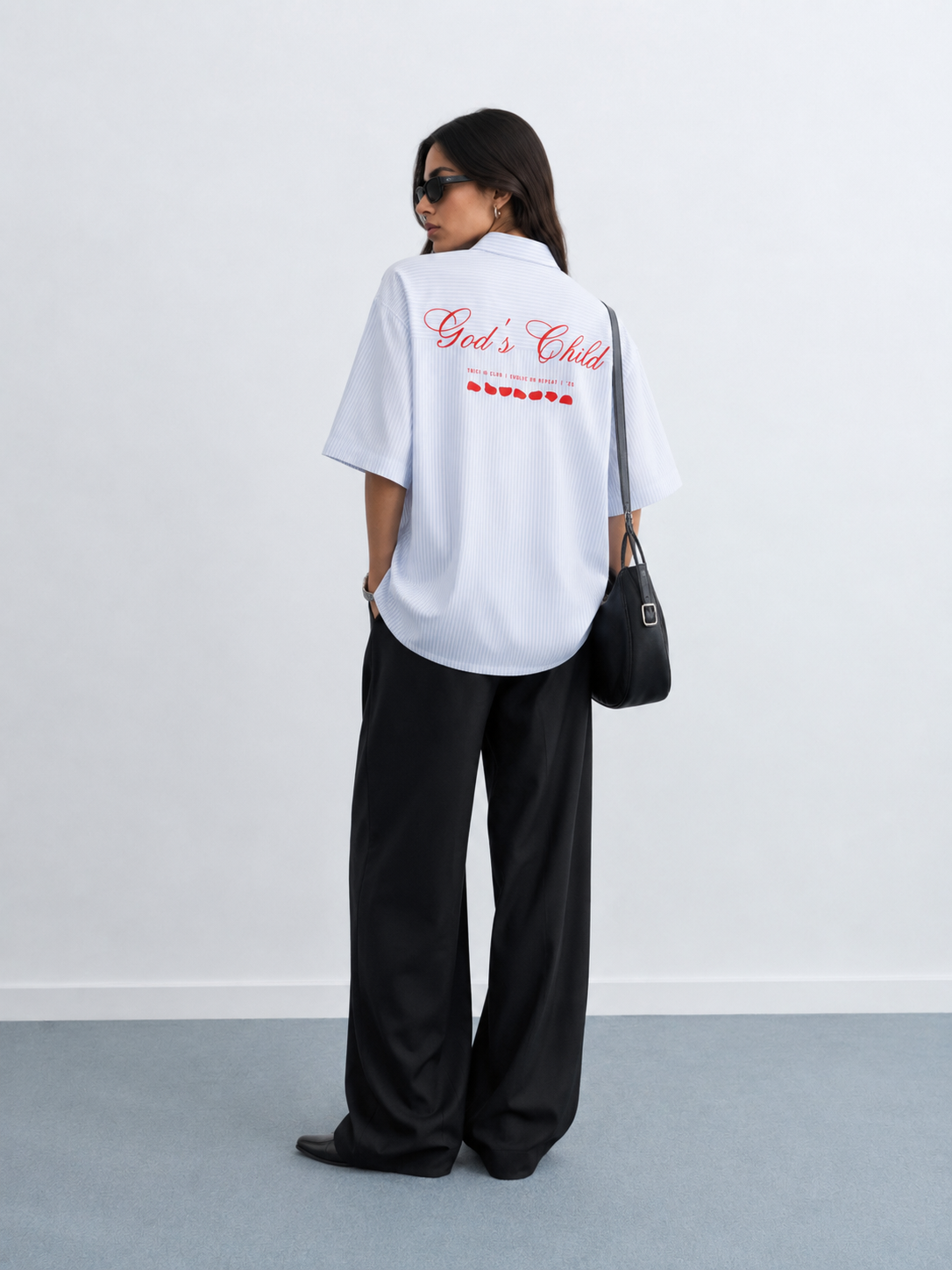 GOD’S CHILD STRIPED BOXY-FIT SHIRT